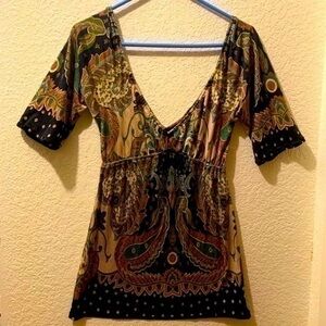 Hale Bob XS 100% silk blouse